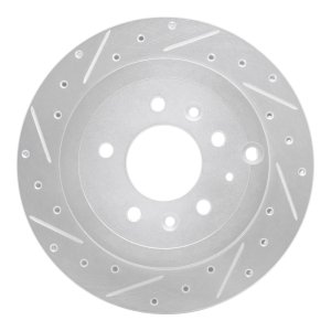 Ford Edge Brake Rotor (1) - Rear Left - R1 Concepts - Drilled & Slotted - Silver - `07-`12 Ford Edge Brake Rotor (1) - Rear Left - R1 Concepts - Drilled & Slotted - Silver - `07-`12